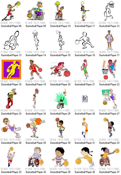 体育项目: 篮球运动矢量素材